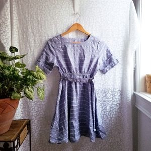 Lilac and white striped summer dress size S